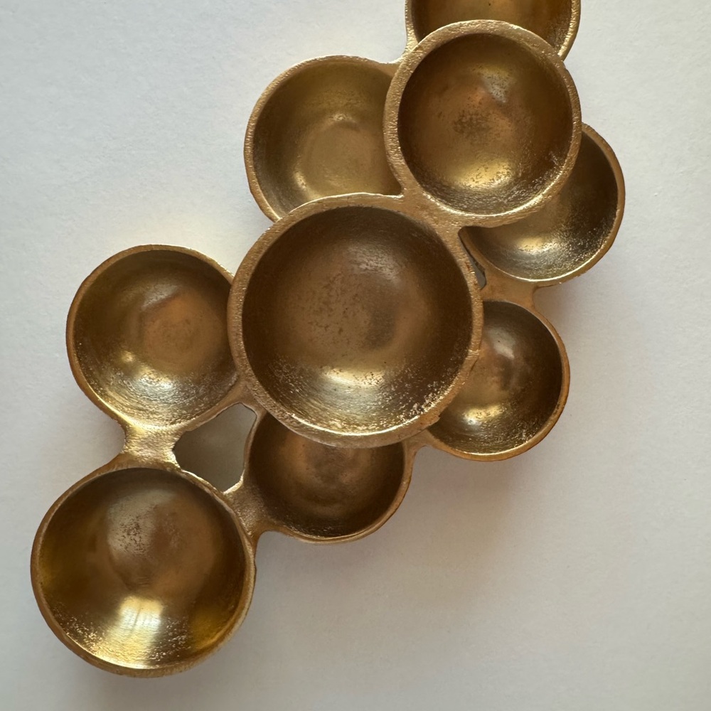 Gold server dips and sauce platter